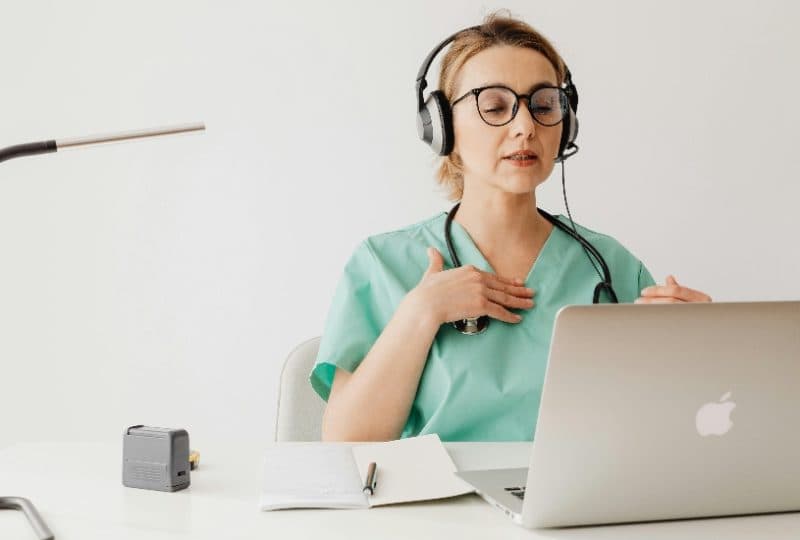 a doctor providing online anxiety treatment
