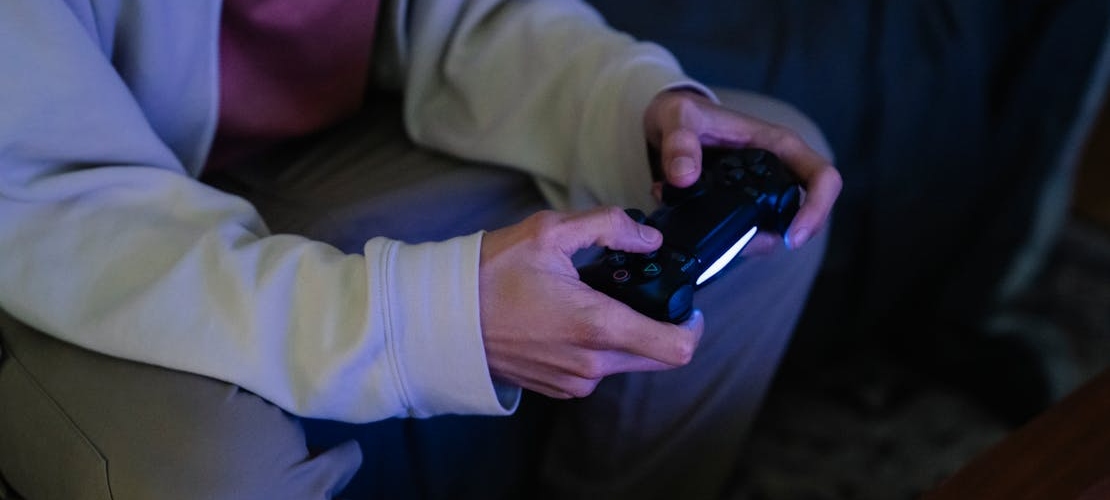 A man playing video games