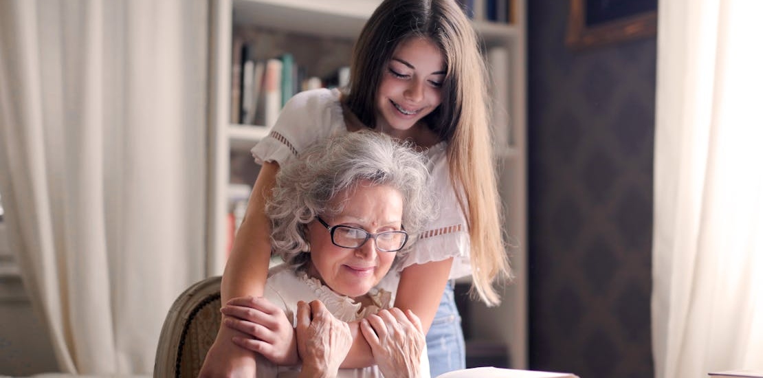a granddaughter with her grandma