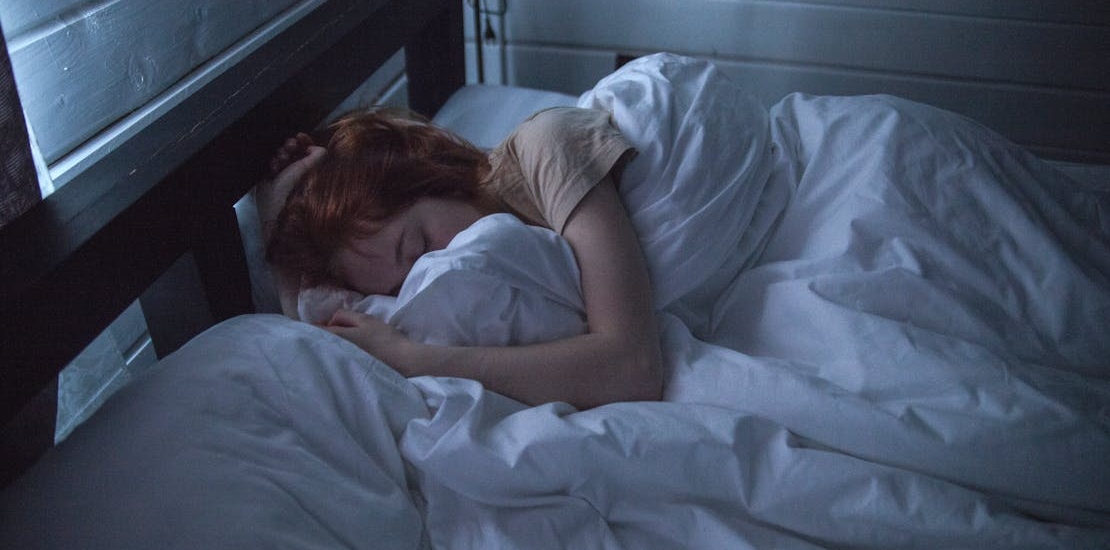a woman sleeping