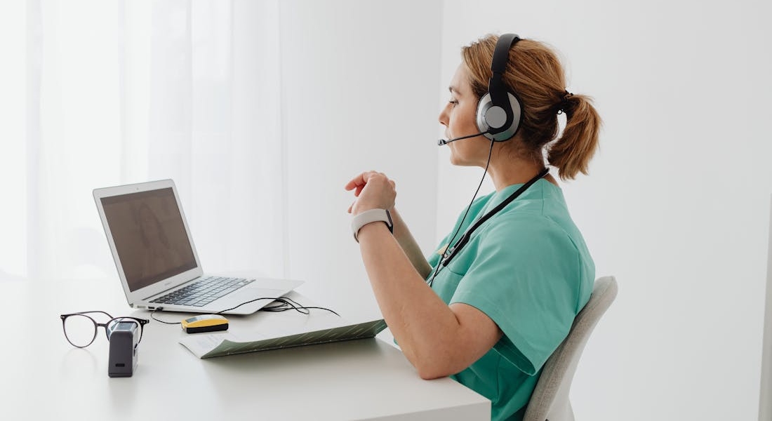 a doctor providing telehealth services